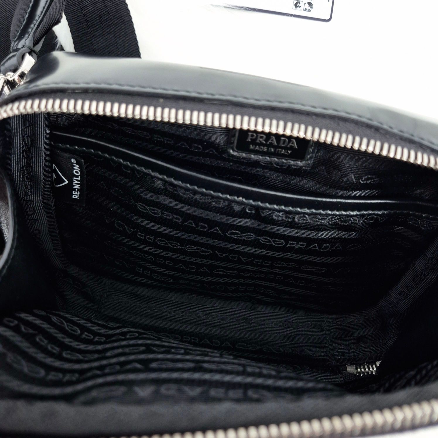 Prada Nylon Brushed Brick Crossbody Bag Black SKU1001 | eBay