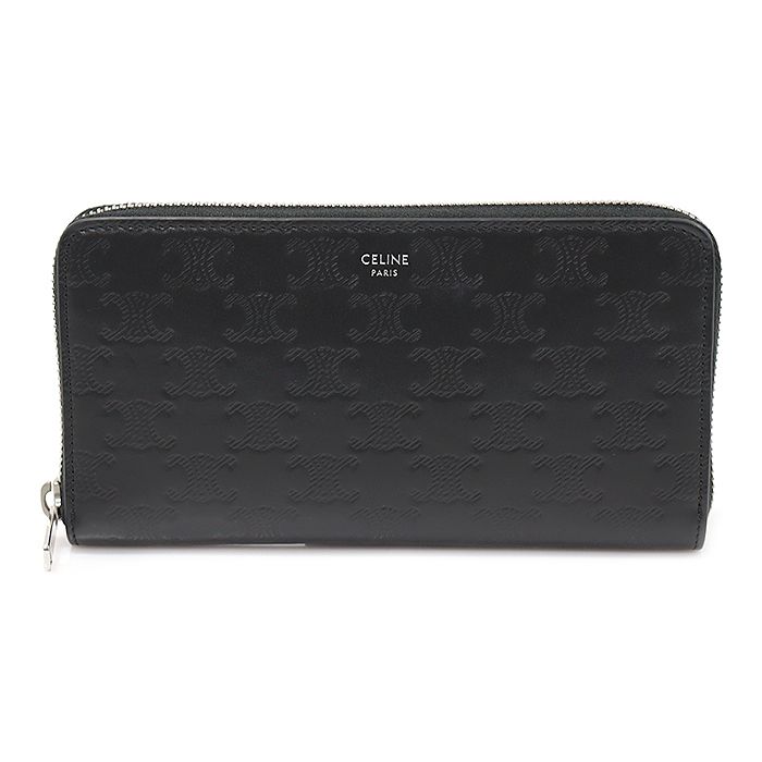 CELINE シンプルブラックレザー長財布