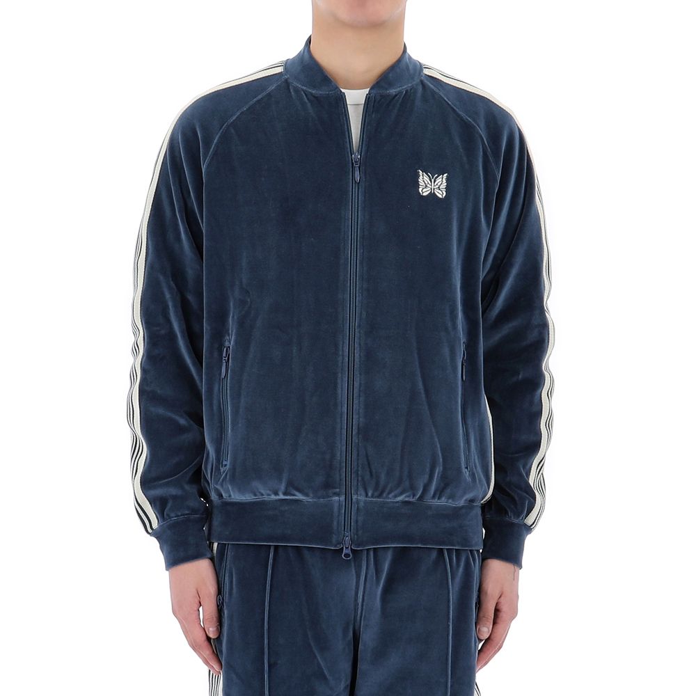Needles Velour Track Jacket PU278 Marine Blue 122976103 | eBay