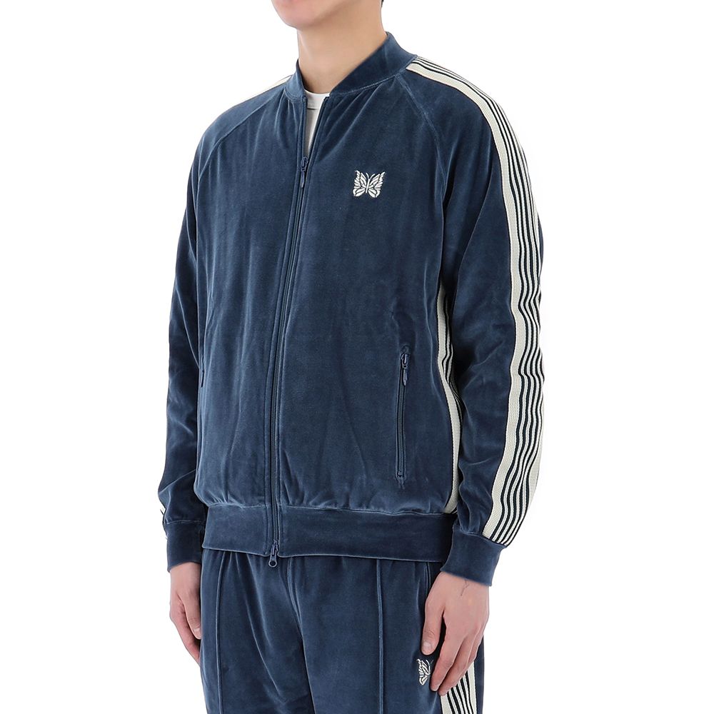 Needles Velour Track Jacket PU278 Marine Blue 122976103 | eBay