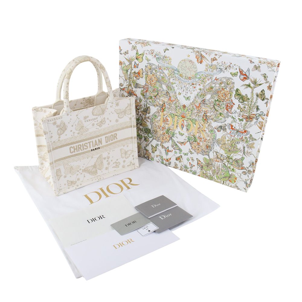 Dior Gold Embroidered Butterfly Zodiac North Tote Small