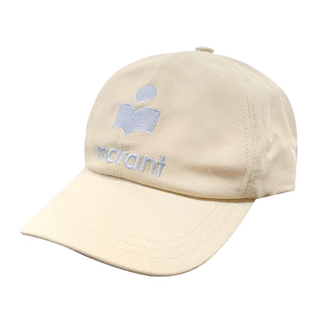 Isabel Marant TYRONY Logo Baseball Cap Ecru Light Blue  display picture 3