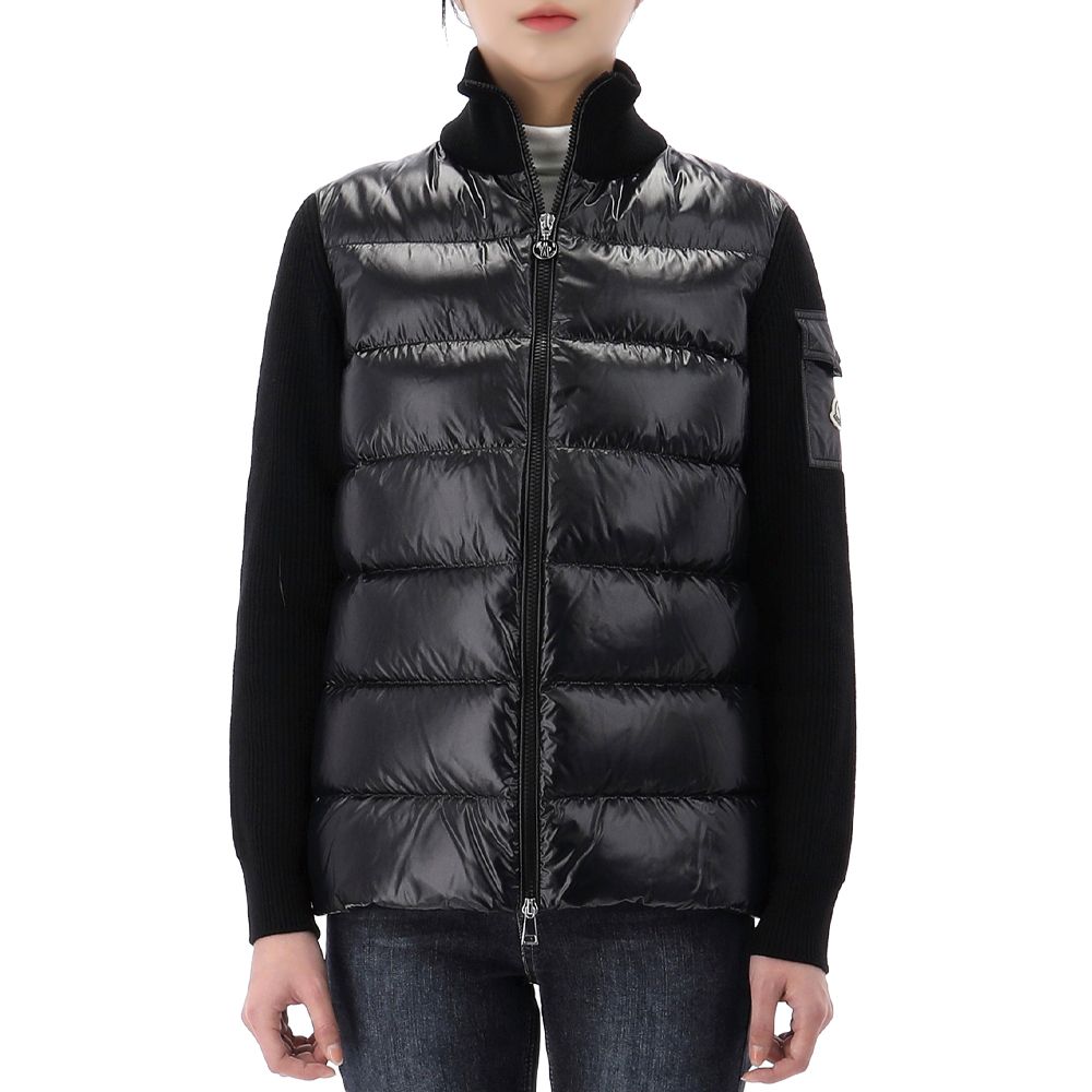 MONCLER｜JACKETS (9B00013 M1131 999) Moncler Logo Patch Padded Zip-Up Jacket 9B00013 M1131 999