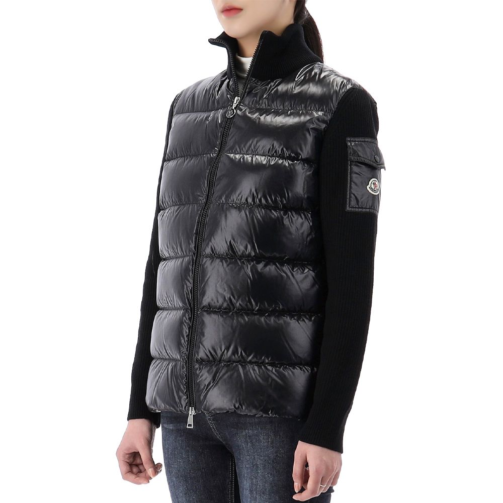 MONCLER|JACKETS (9B00013 M1131 999) Moncler Logo Patch Padded Zip-Up Jacket 9B00013 M1131 999
