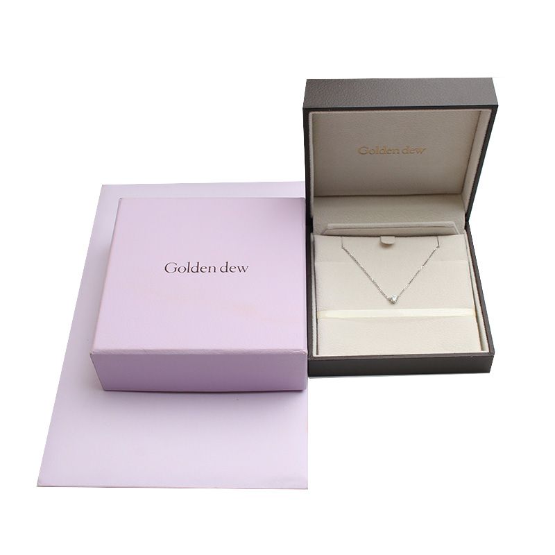 [Golden dew] 18K Gold☆Cantabile Solitaire New 1C Necklace 14K Yellow Gold Over Sterling 1/3ctw Diamond Solitaire