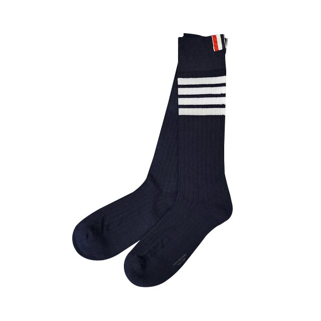 더팩토리 24FW 톰브라운 삼선탭 사선 4바 삭스 양말 네이비 (MAS095A 01690 415)
