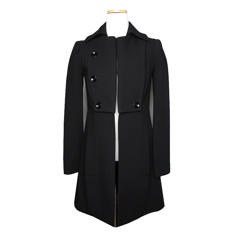 Chloe Black Wool Double-Breasted Coat 44 124368391 | eBay