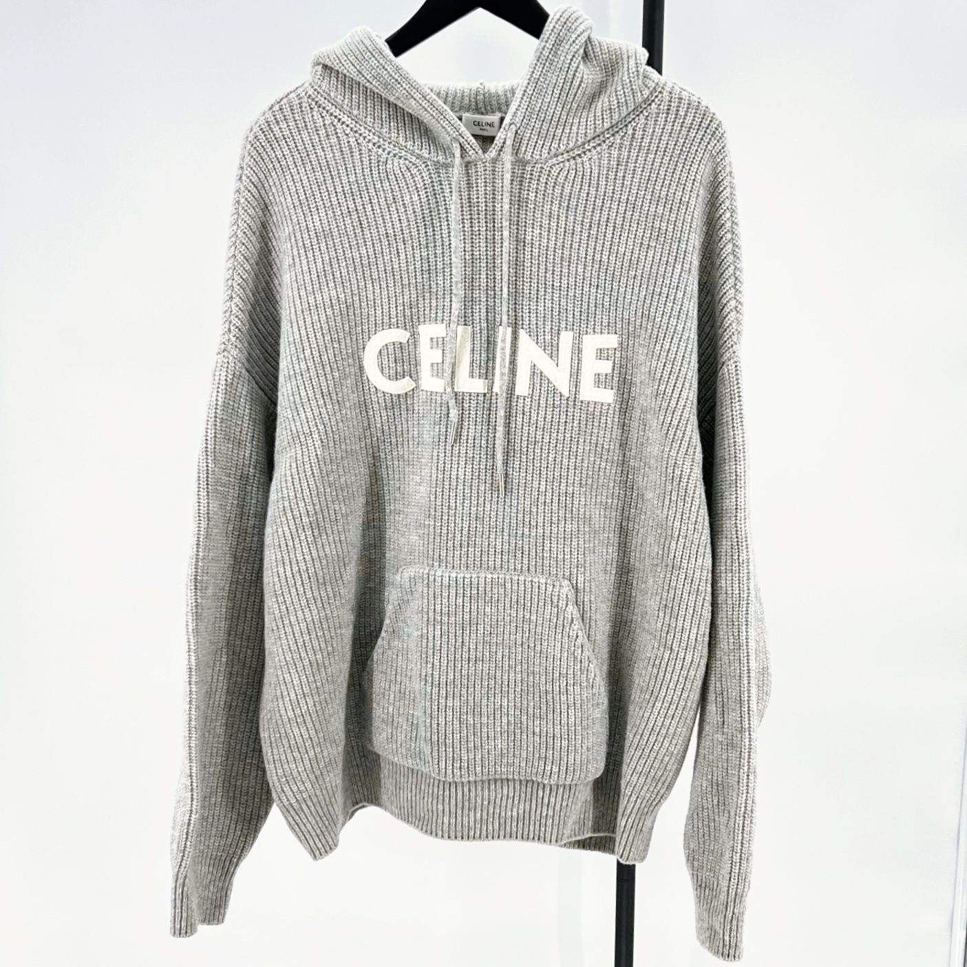 人気商品ランキング Celine Ribbed Wool Knit Hoodie Grey SKU12345 | eBay トップス