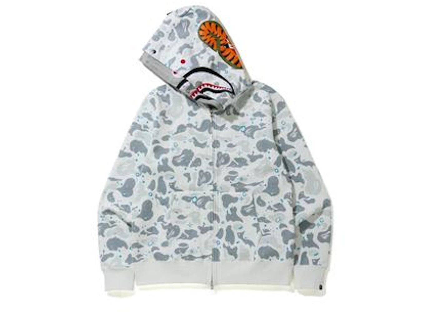 베이프(BAPE) | 베이프 스페이스 카모 샤크 풀 집 더블 후디 화이트 멀티 | 트렌비