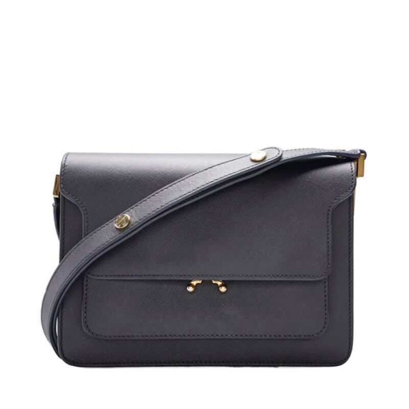 TRUNK medium bag in beige saffiano leather | Marni