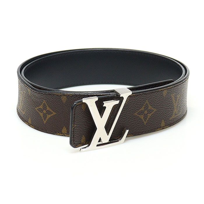 중고 M9821U 모노그램 캔버스 LV 이니셜 리버서블 남성 벨트 90