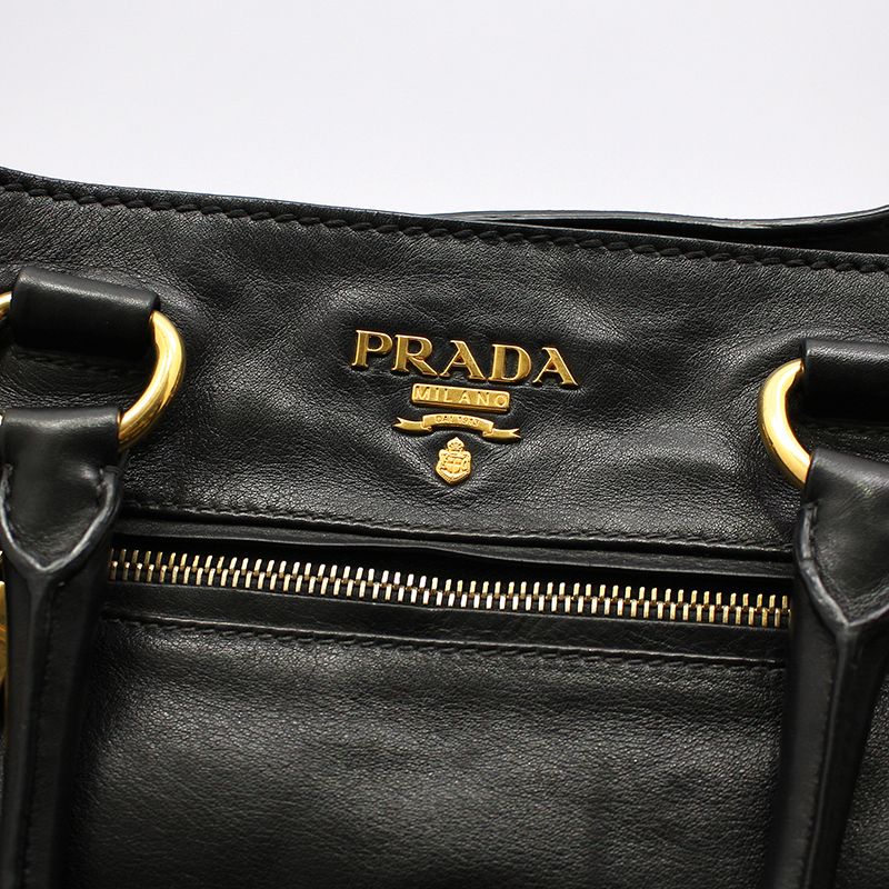 Prada Black Soft Calf Leather Shoulder Bag BN2103 125859777