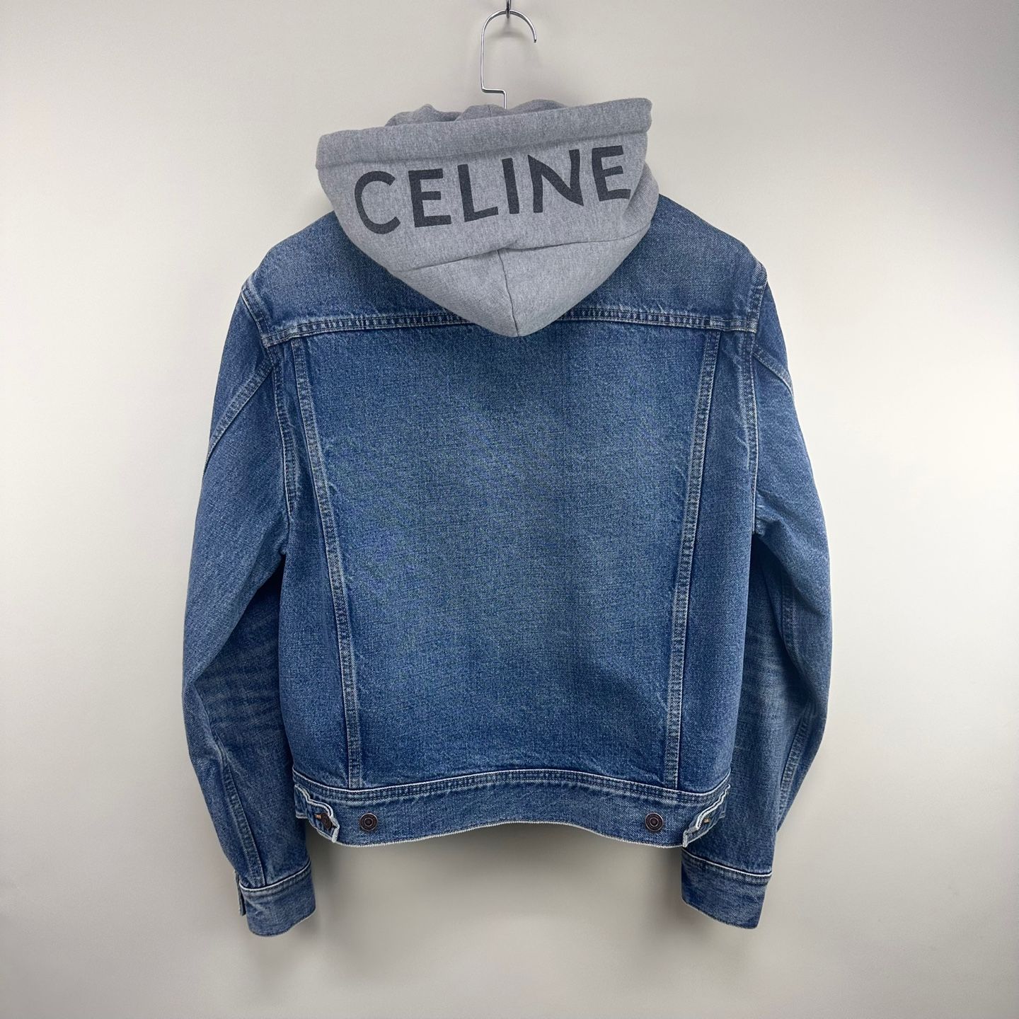 Celine Hooded Denim Logo Trucker Jacket M 126456090 | eBay