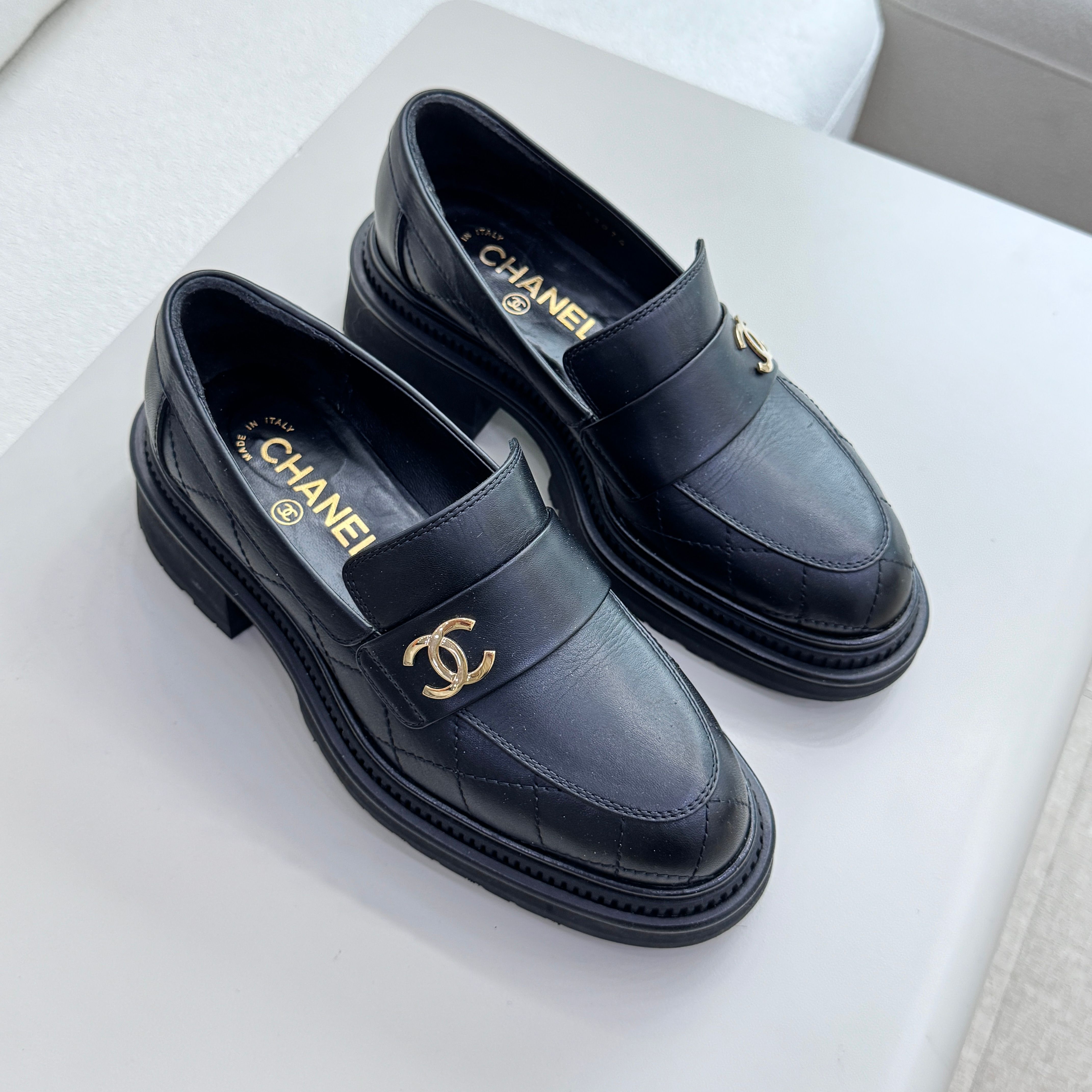 CHANEL Quilted Moccasin Loafers G45074 126490660 | eBay