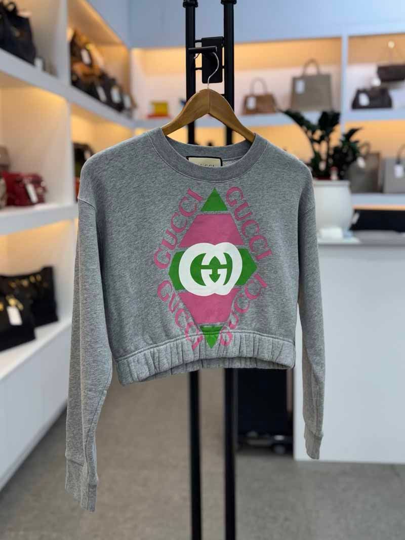 【関税込み】gucci GG sweatshirt Printed cotton jersey sweatshirt in black | GUCCI® US