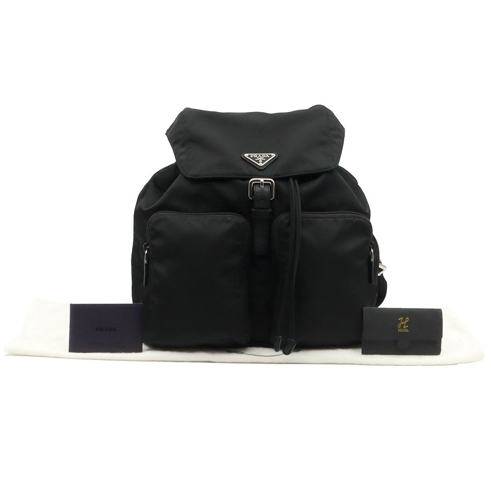 Prada Black Tessuto Nylon Triangle Medium Backpack / 1BZ005 Prada Black Tessuto Nylon Triangle Medium Backpack / 1BZ005