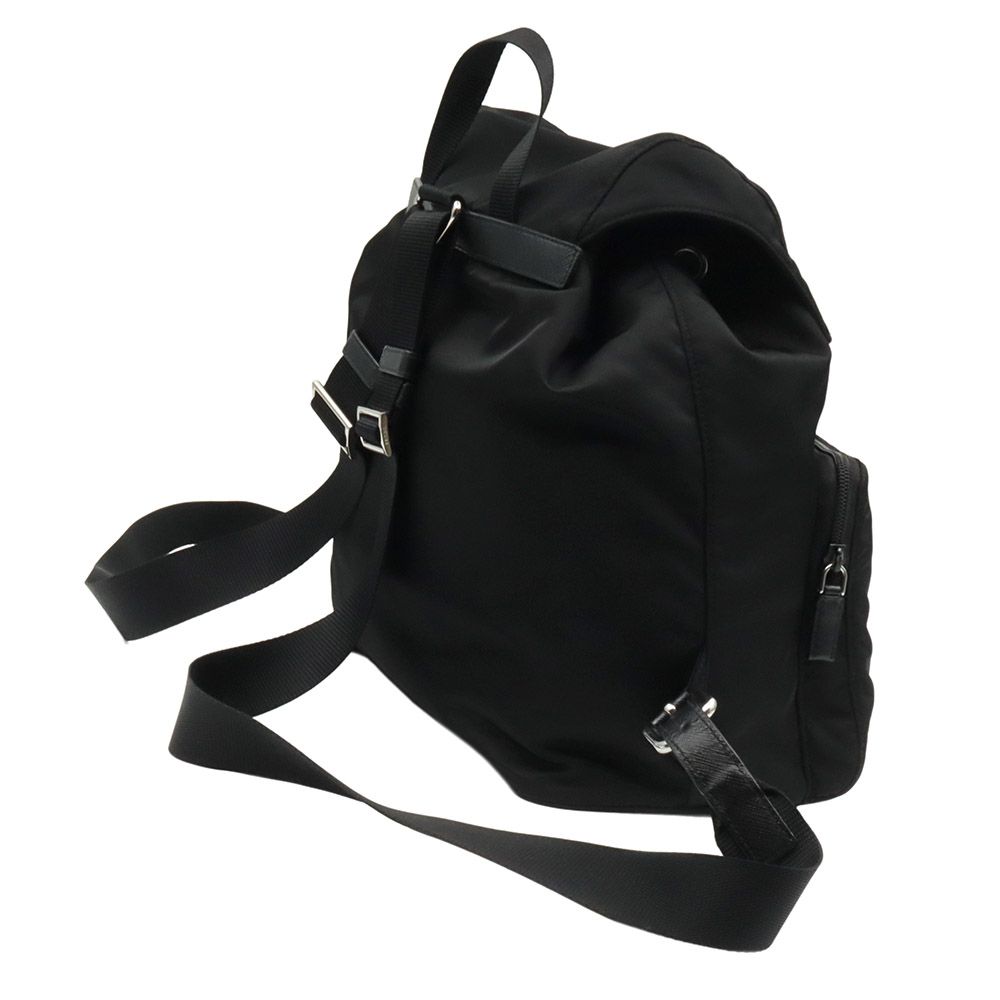 Prada Black Tessuto Nylon Triangle Medium Backpack / 1BZ005 Prada Black Tessuto Nylon Triangle Medium Backpack / 1BZ005
