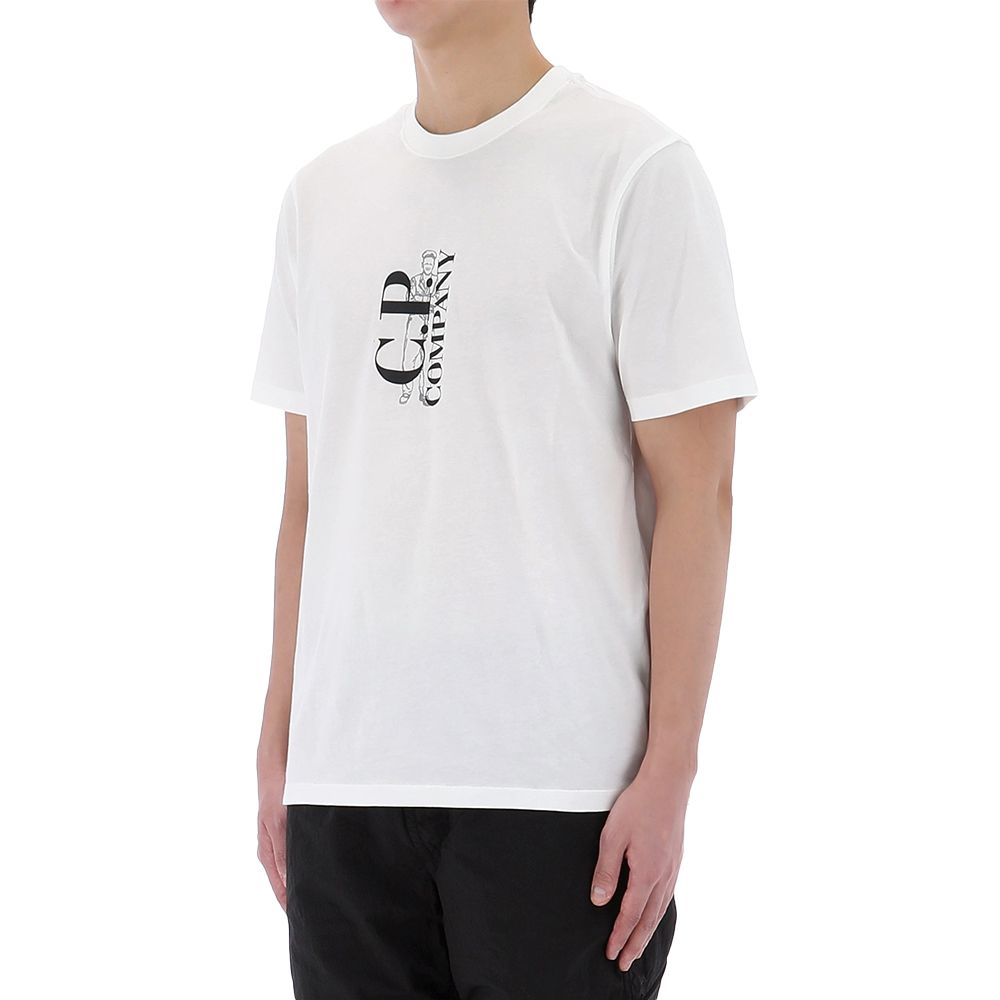C.P. COMPANY レンスティテルフリススウェットシャツ 【関税込】 CP Company Logo Print Short Sleeve T-Shirt 18CMTS138A 103