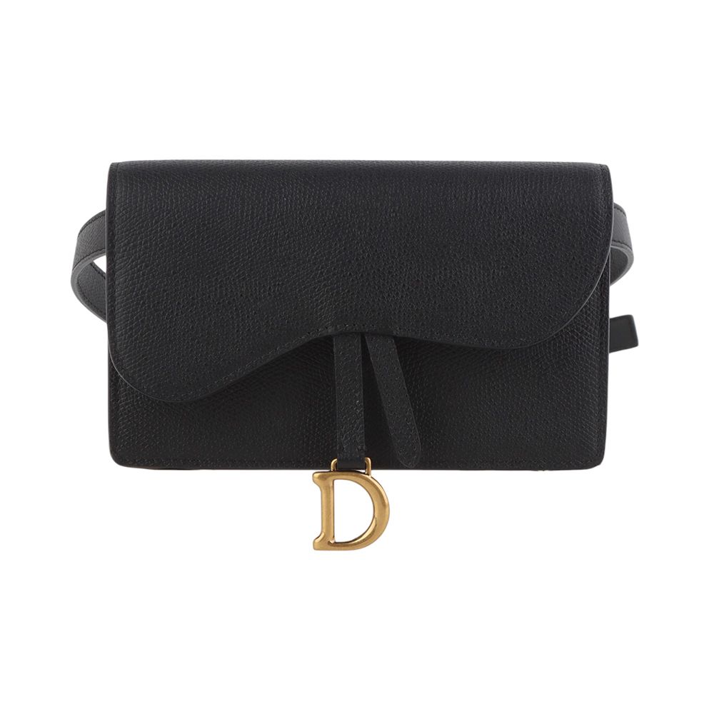 Dior Black Leather Saddle Belt Bag 34491Y 128811690 | eBay