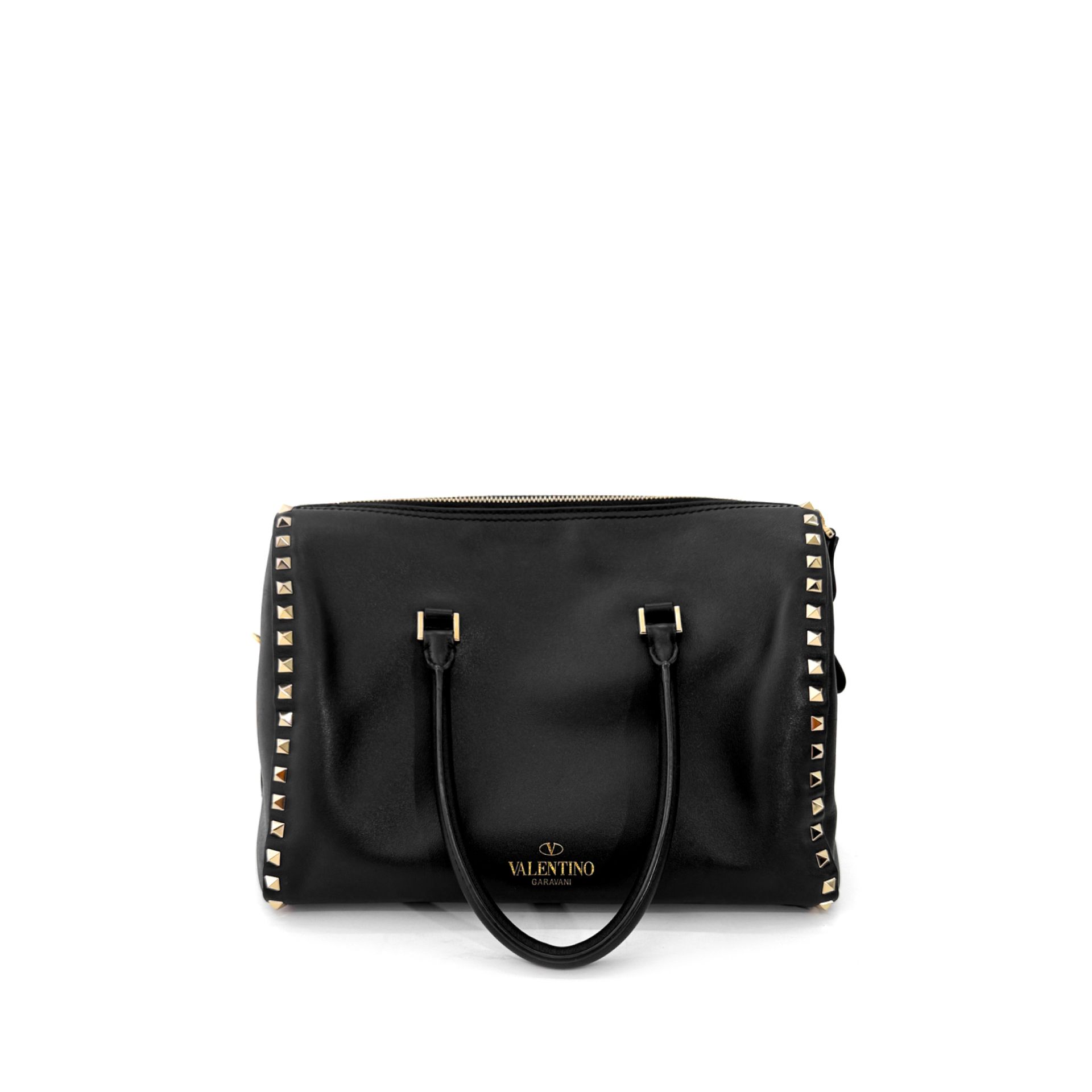 [비아르] VALENTINO 발렌티노 여성 락스터드 레더 토트백 숄더백 블랙