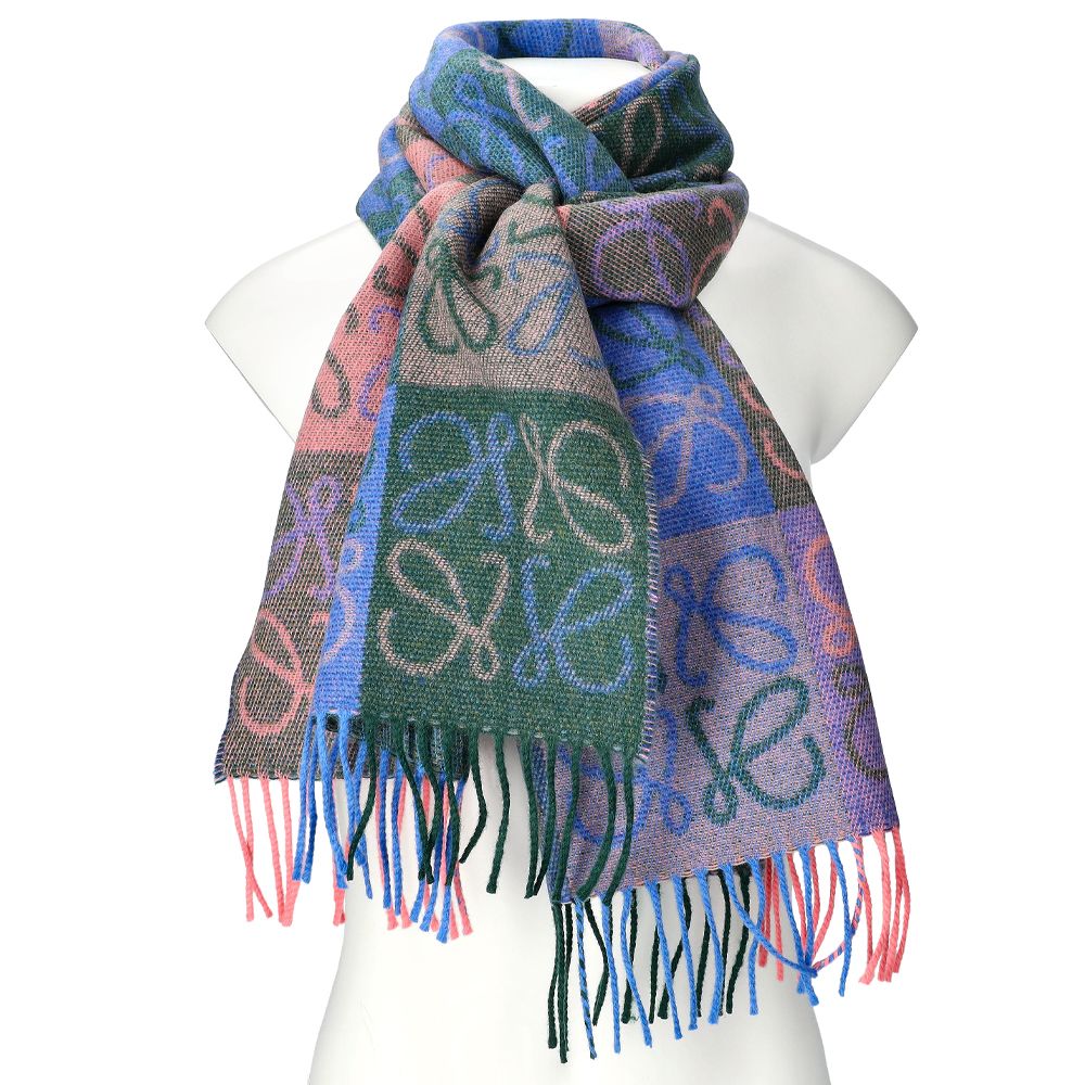 【LOEWE】CHECKBOARD SCARF Loewe Checkboard Wool Cashmere Scarf F810487X17 7999