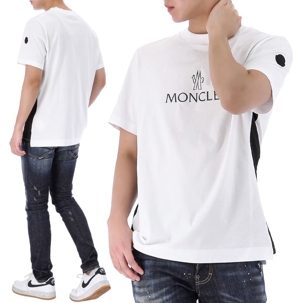関税/送料込★Moncler★ロゴパッチ コットン Tシャツ ☆送料関税込☆MONCLER ロゴプリント コットン 半袖Tシャツ