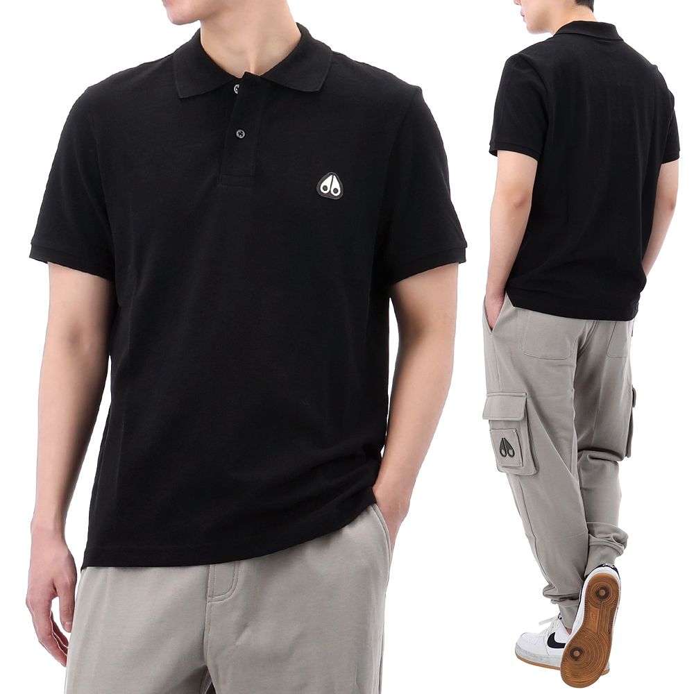 【新品未開封・送料無料】 Moose Knuckles Logo Patch Polo Short Sleeve T-Shirt M34MT712 キャラクターグッズ