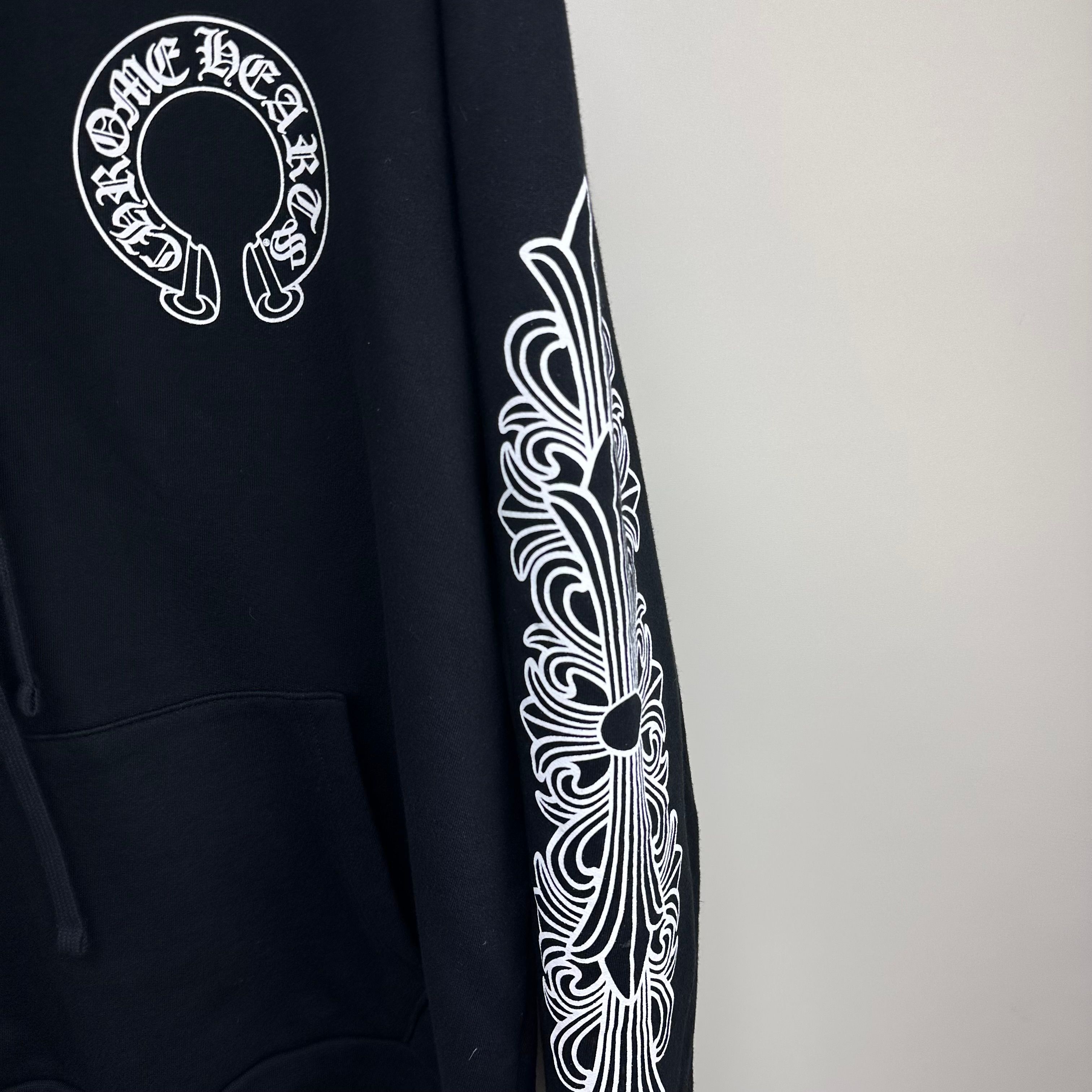 Chrome Hearts Horseshoe Floral Cross Sleeve Zip Up Hoodie