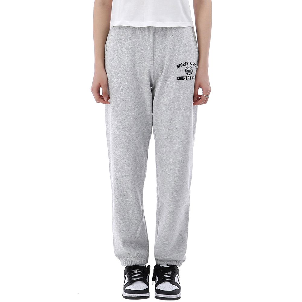 Sporty&Rich｜TRAINING PANTS (Varsity Crest Sweatpant - H Gray Varsity Crest Sweatpants by Sporty & Rich on Sale