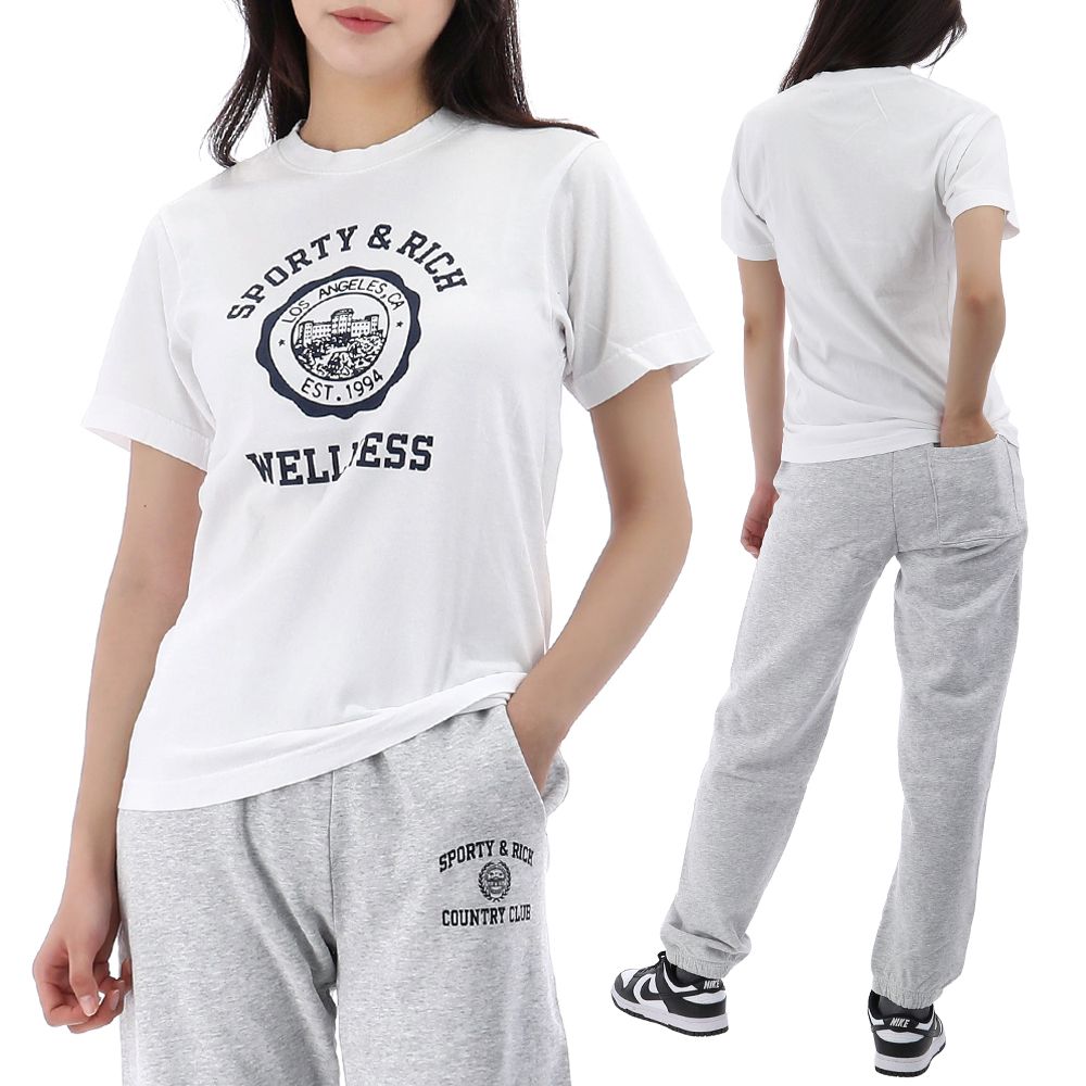 SPORTY & RICH Emblem Short Sleeve T-Shirt 130329944 | eBay