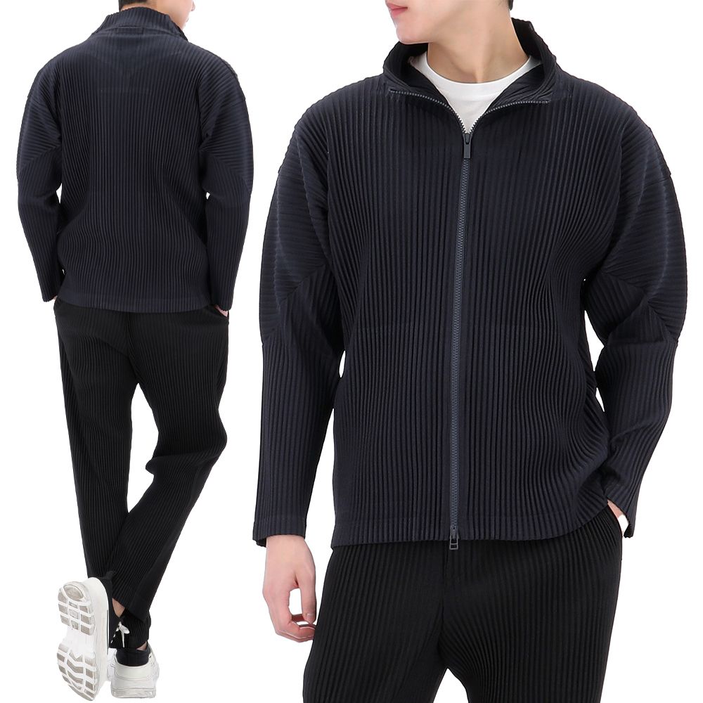 Men Solid High Neck Jacket - Black | Benetton