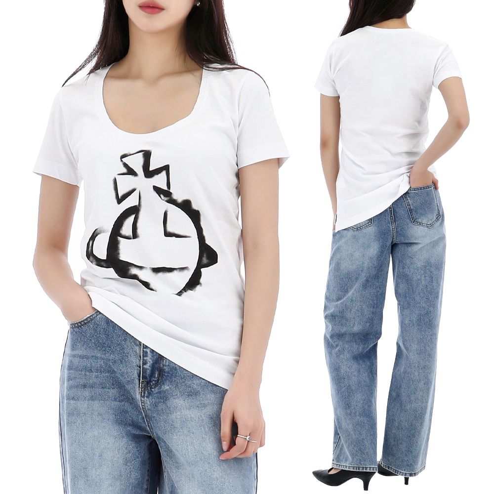 ☆関税込☆VIVIENNE WESTWOOD★ORB SHORT SLEEVE T SHIRT★ Vivienne Westwood Orb-embroidered short-sleeve T-shirt