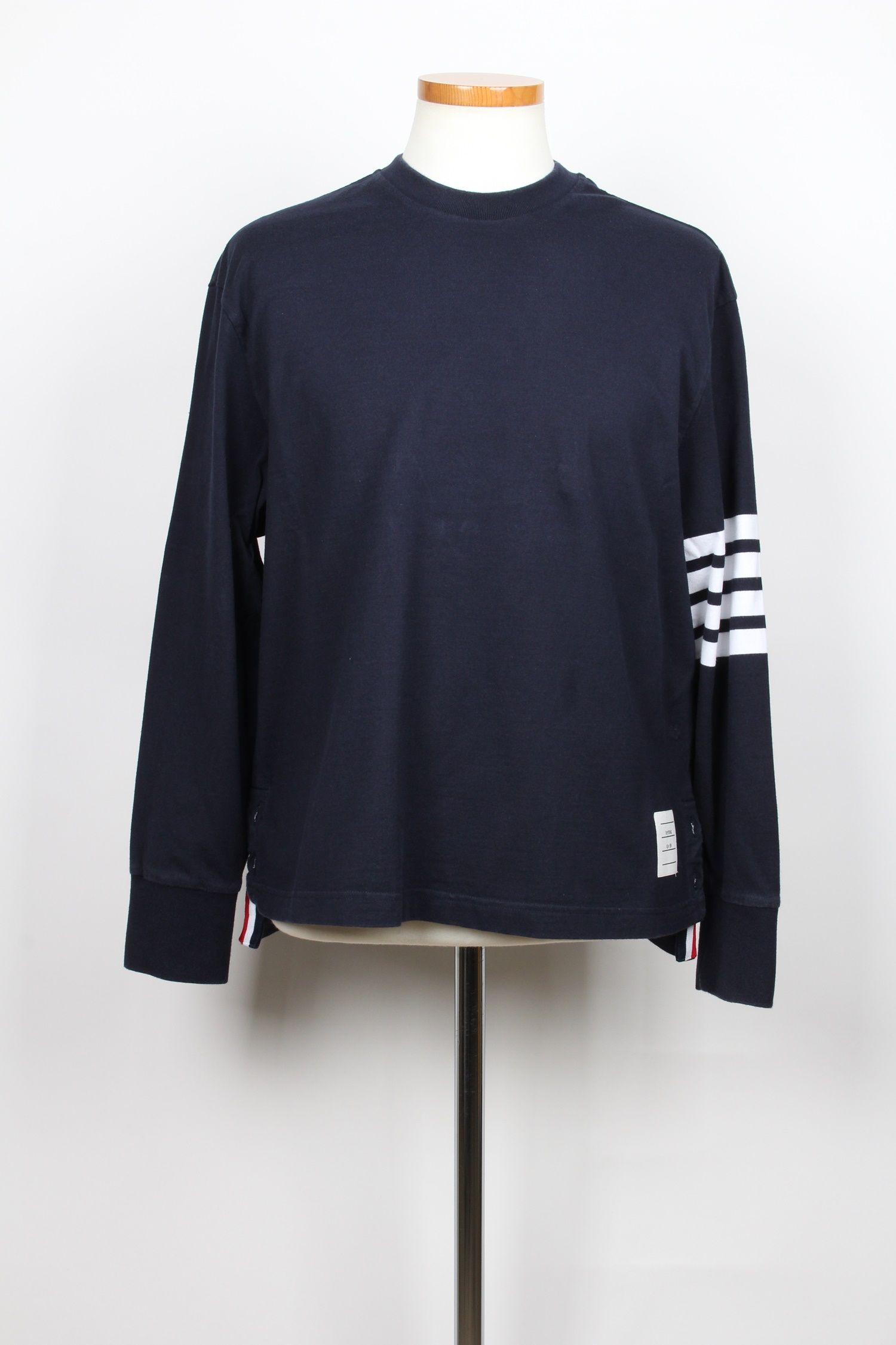 Thom Browne Diagonal Armband Long Sleeve T-Shirt Navy 40
