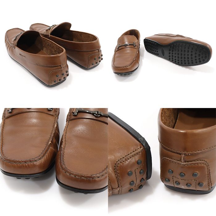 Tods Brown Leather Doppia T FINE CITY Gommino Driving Men display picture 3