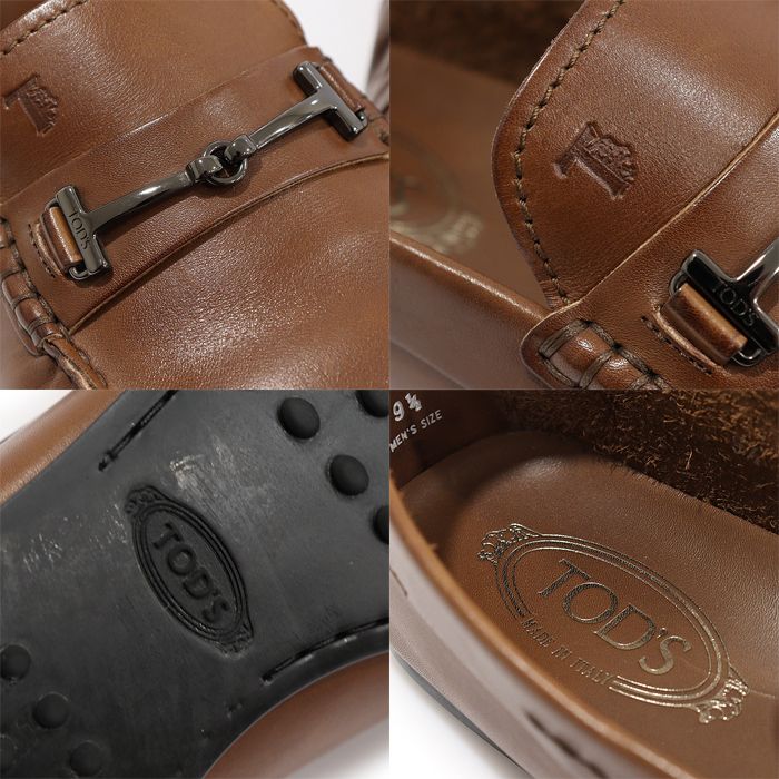 Tods Brown Leather Doppia T FINE CITY Gommino Driving Men\'s Loafers Size 12 Tods Men main image 2