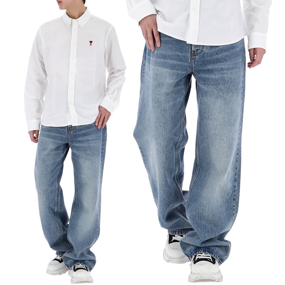 AMI|JEANS (FSO111 DE0046 480) AMI Wide Denim Pants HTR450 DE0046 480 132255884 | eBay