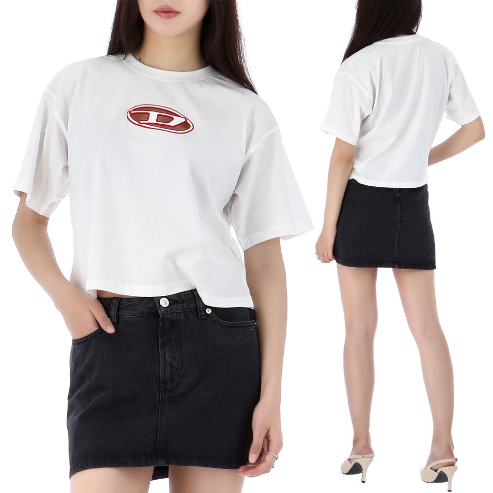 Diesel 25SS T-BUXT Cropped Short Sleeve T-shirt 0NIAX 141A