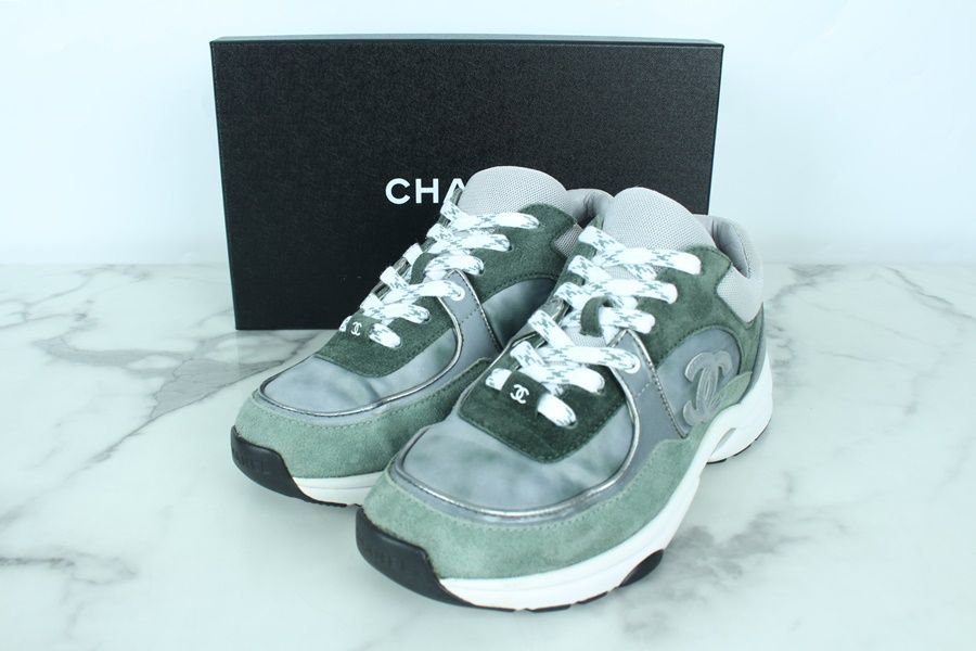 CHANEL Cruise Sneakers Green 36.5 235 132706756 | eBay