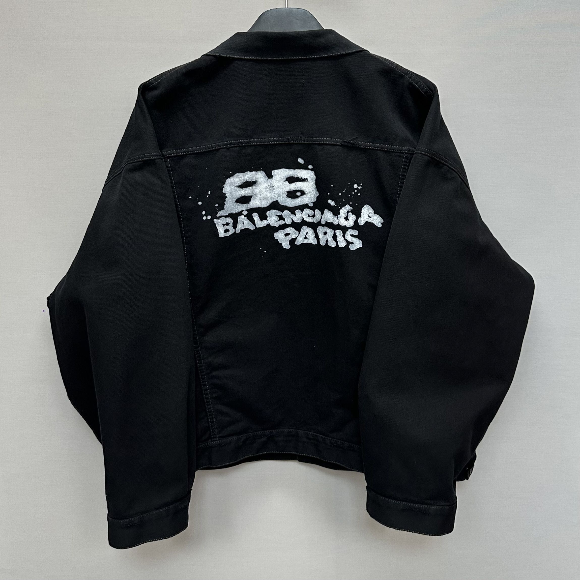 Balenciaga Hand Drawn BB Logo Denim Jacket 3 132961467 | eBay