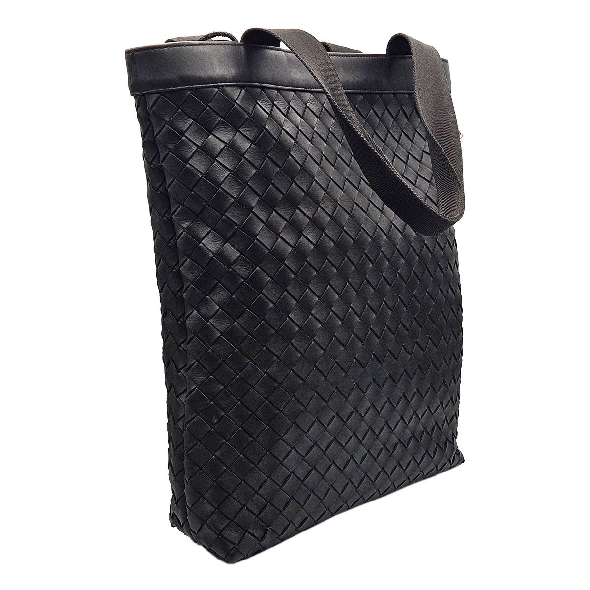 보테가베네타 Bottega Veneta 블랙 레더 인트레치아토 토트백
