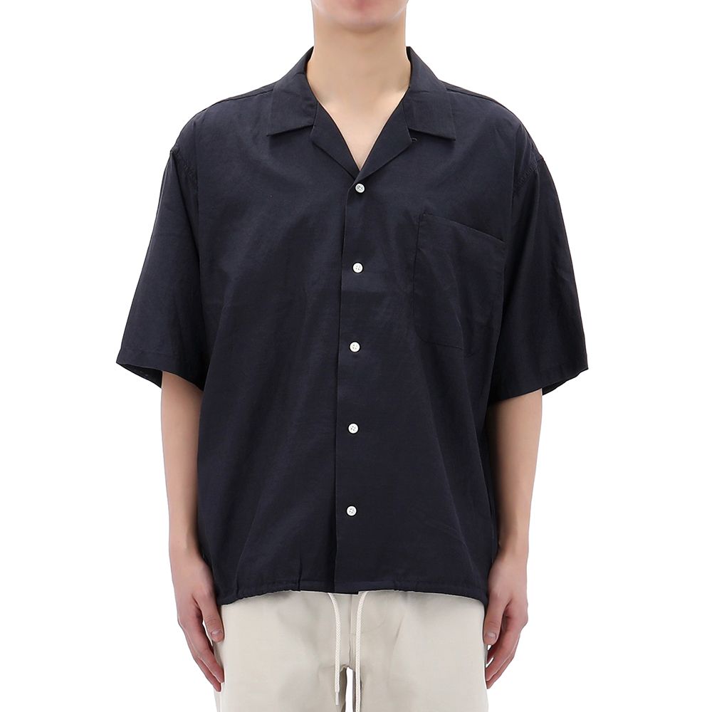 25SS 나나미카 오픈 카라 반팔 셔츠 S25SG019E NAVY