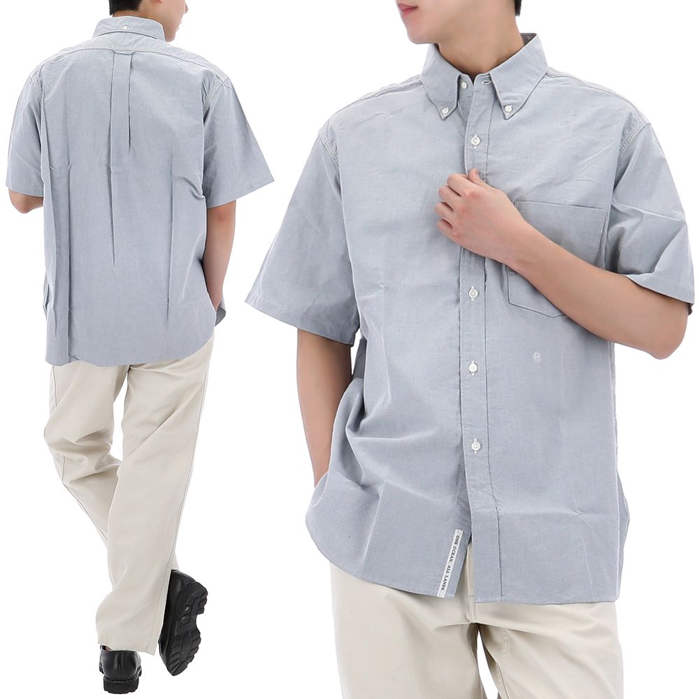 25SS 나나미카 버튼 다운 윈드 반팔 셔츠 SUGS404E GRAYISH NAVY