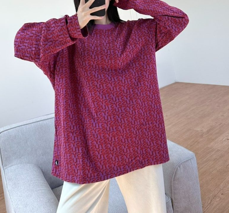 스투시 레터 스트라이프 긴팔 티셔츠 1140313 베리 MENS L,XL
