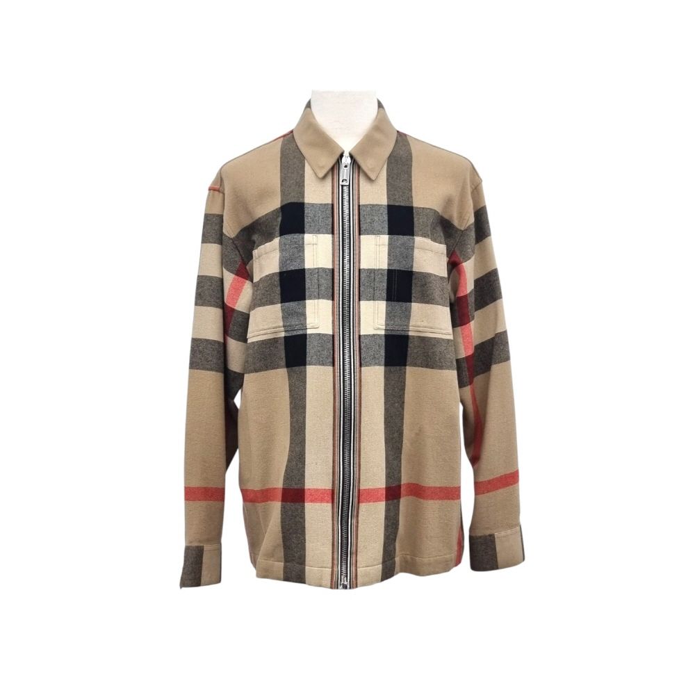 Burberry ◆ チェックウールブレザー Burberry Wool Check Cotton Zip-Up Jacket BUB041511 133045637