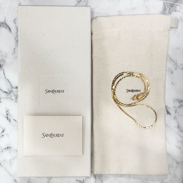 더팩토리 25SS 생로랑 YSL 로고 SAUTOIR 소트와르 체인 네크리스 목걸이 / 골드 (819798 Y1500 8060)