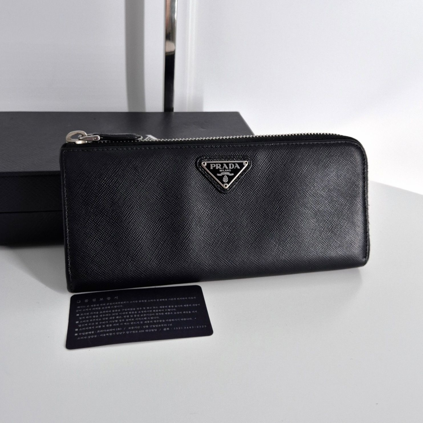 Prada Saffiano Zip Wallet Black 1M1183 133545343 | eBay