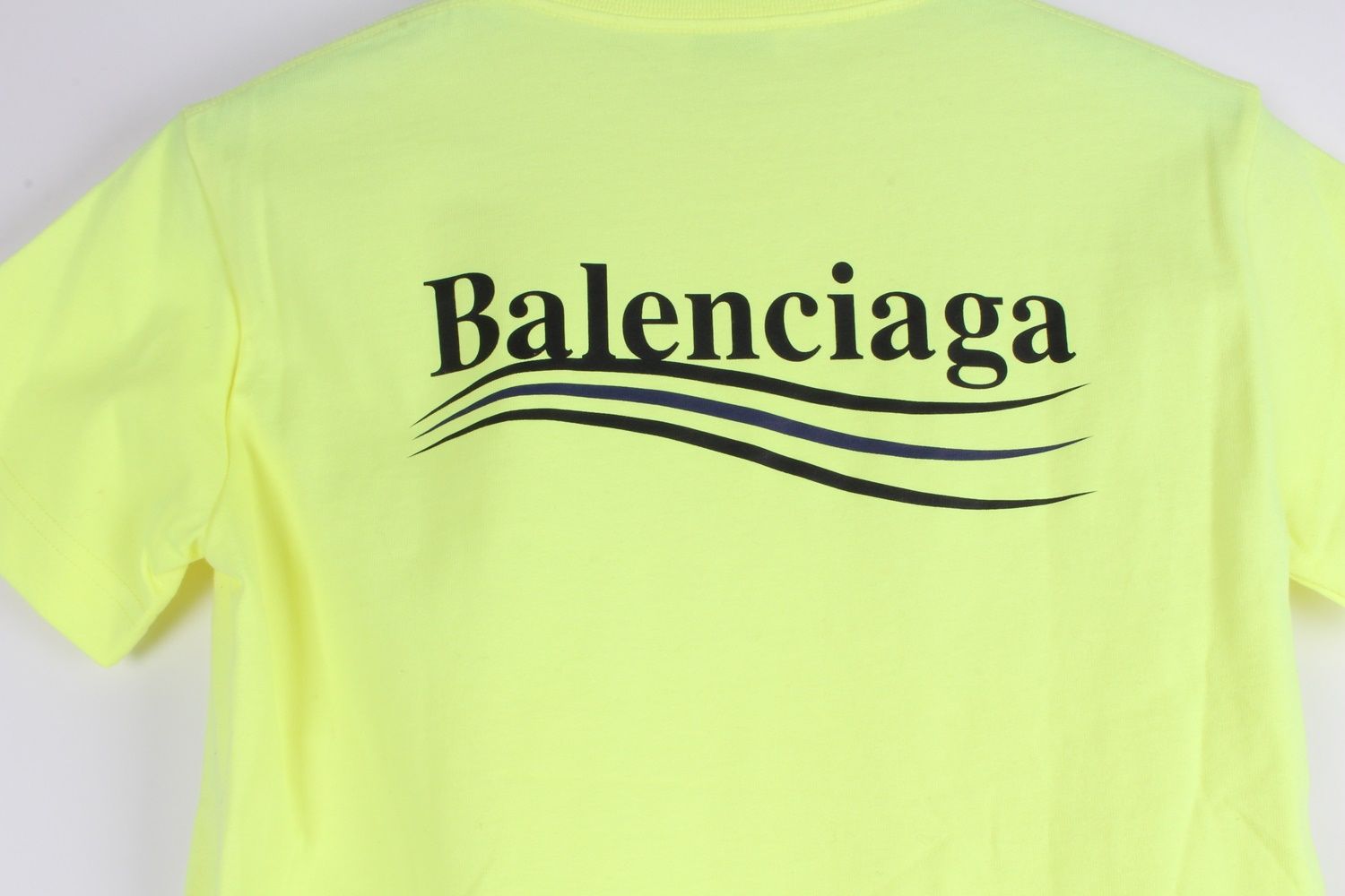Balenciaga Wave Logo T-Shirt Fluorescent Yellow XS 44