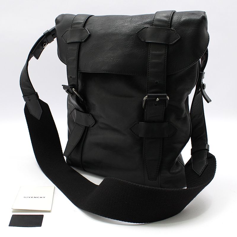 Givenchy Black Calf Biker Bag Shoulder Crossbody Bag 27x32x4