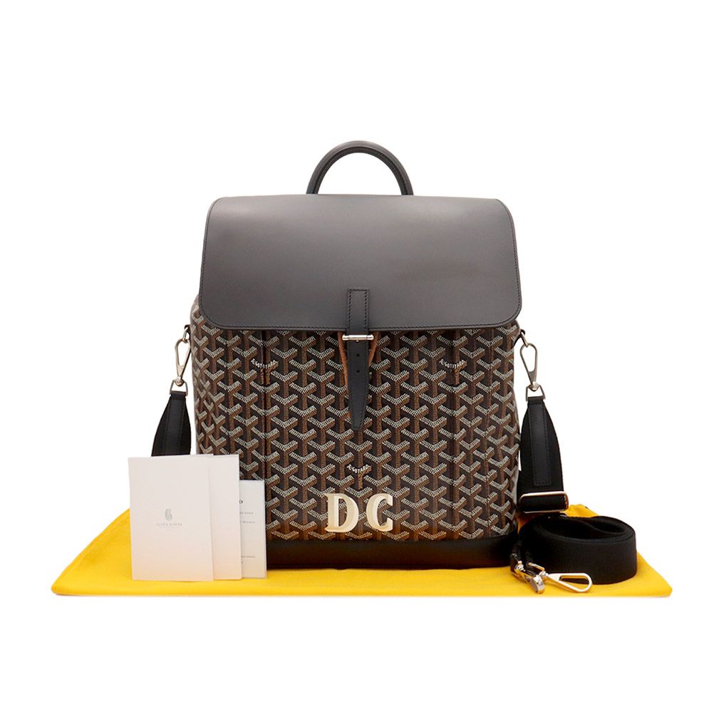 在庫わずか★送料込【GOYARD】Alpin ミニ バックパックBlack/Tan New Goyard mini alpin backpack logo Classic Tan leather