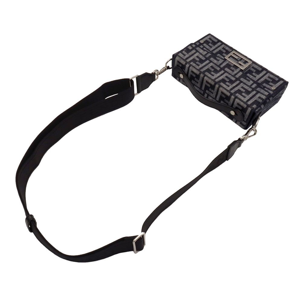 【FENDI】アンダーウェアセット Fendi Dark Blue FF Jacquard Soft Trunk Baguette Crossbody